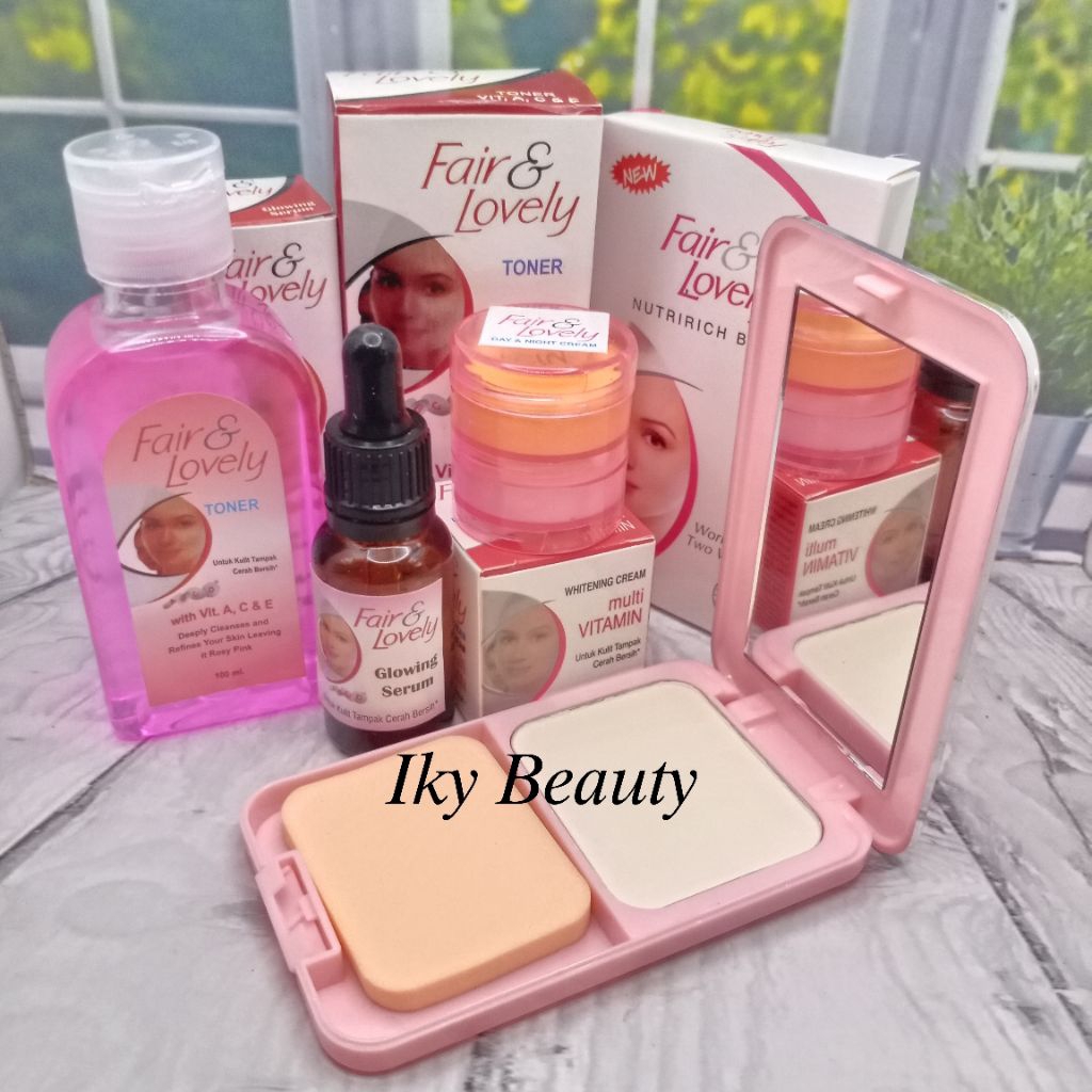 PAKET FAIR&LOVELY " 5in1 " ( KRIM SIANG - KRIM MALAM - SERUM - TONER - BEDAK )
