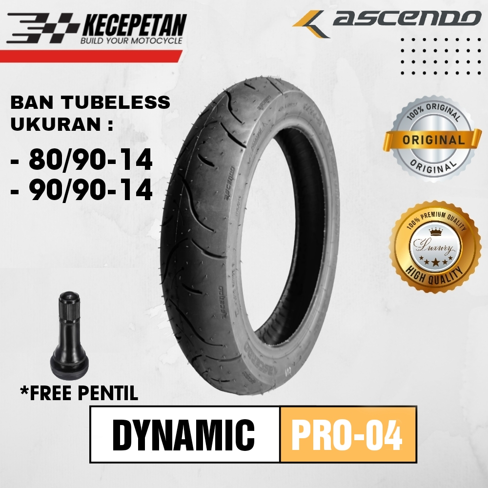 BAN ASCENDO DYNAMIC 80/90-14 90/90-14 MOTOR MATIC RING 14 TUBELESS BAN MOTOR MATIC BEAT MIO VARIO SC