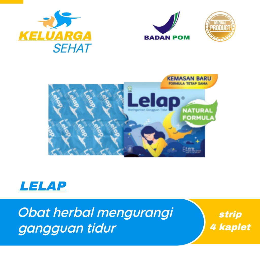 Lelap Obat Tidur Herbal 4 Tablet - Meringankan Gangguan Tidur