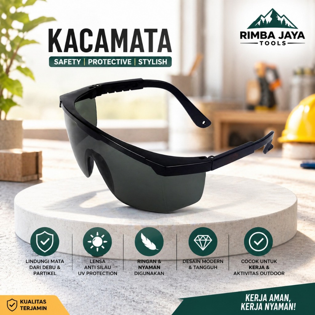 kacamata las / kacamata safet bening hitam