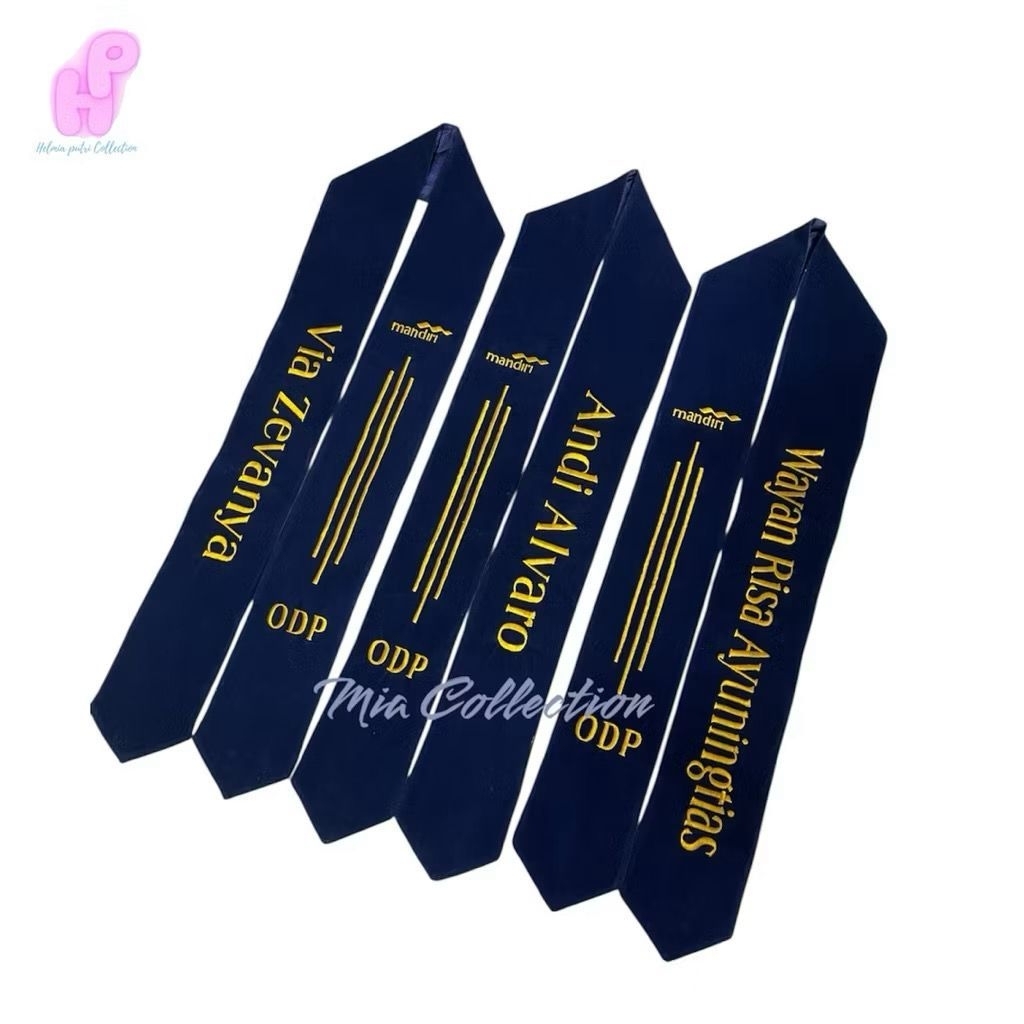 Selempang Wisuda Custom Bordir Nama & Logo | Samir Wisuda Premium Cumlaude | Bisa Request Desain