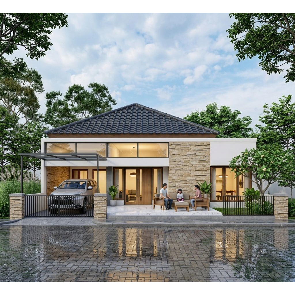 Paket desain rumah minimalis ukuran 10x12, 3 kamar tidur. jasa desain rumah, gambar arsitek rumah, d