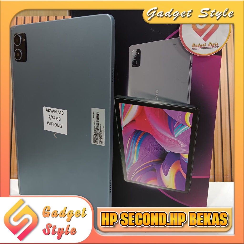 Advan Tab A10 Ram 4 Rom 64GB Wifi Only Second Resmi Gadget Style Store