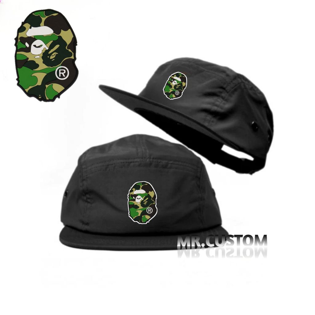 Topi 5 Panel Street Wear Bape Aape / Five Panel Casual Outfit Dewasa
