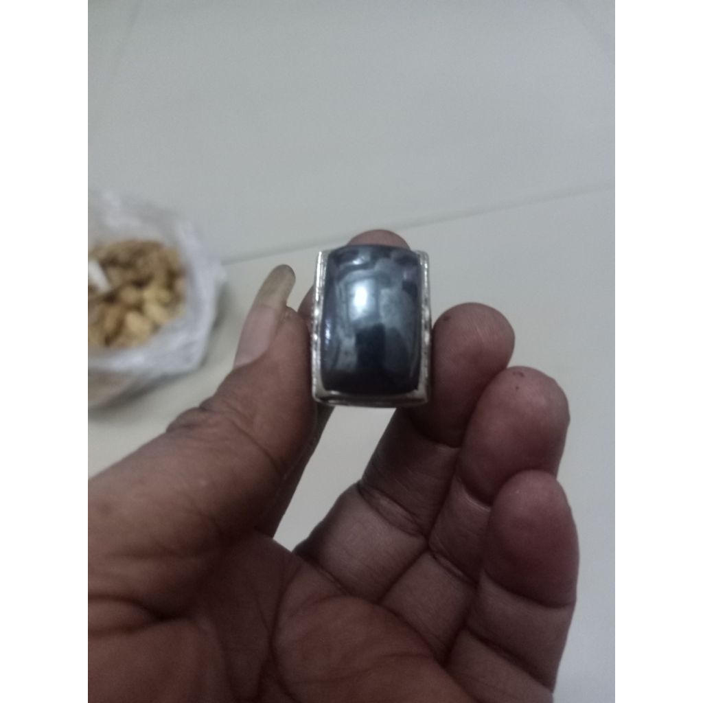 cincin batu badar besi kursani jari 9 model kotak