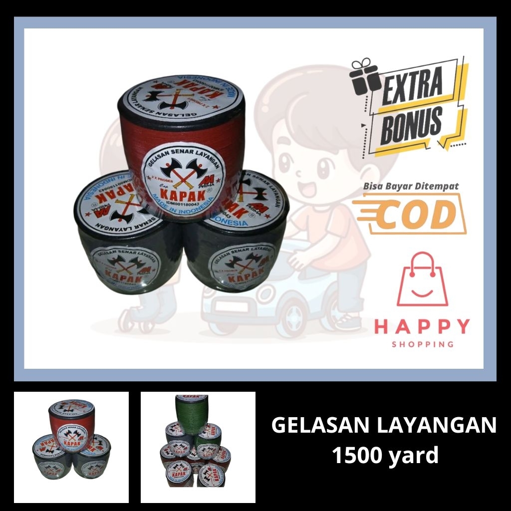 Gelasan layangan cap Satria,Pinokio,Panther benang layangan super tajam, gelasan aduan