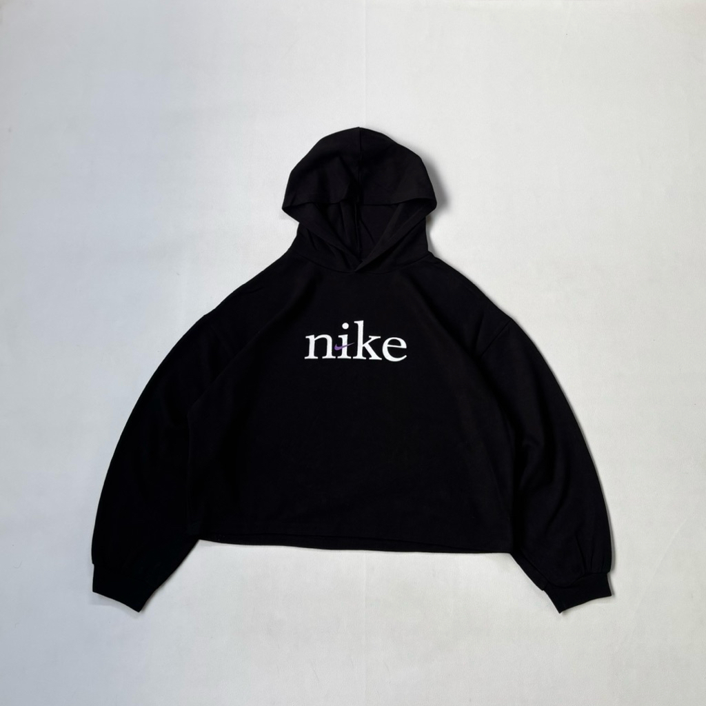 Hoodie Cropped Black Oversize