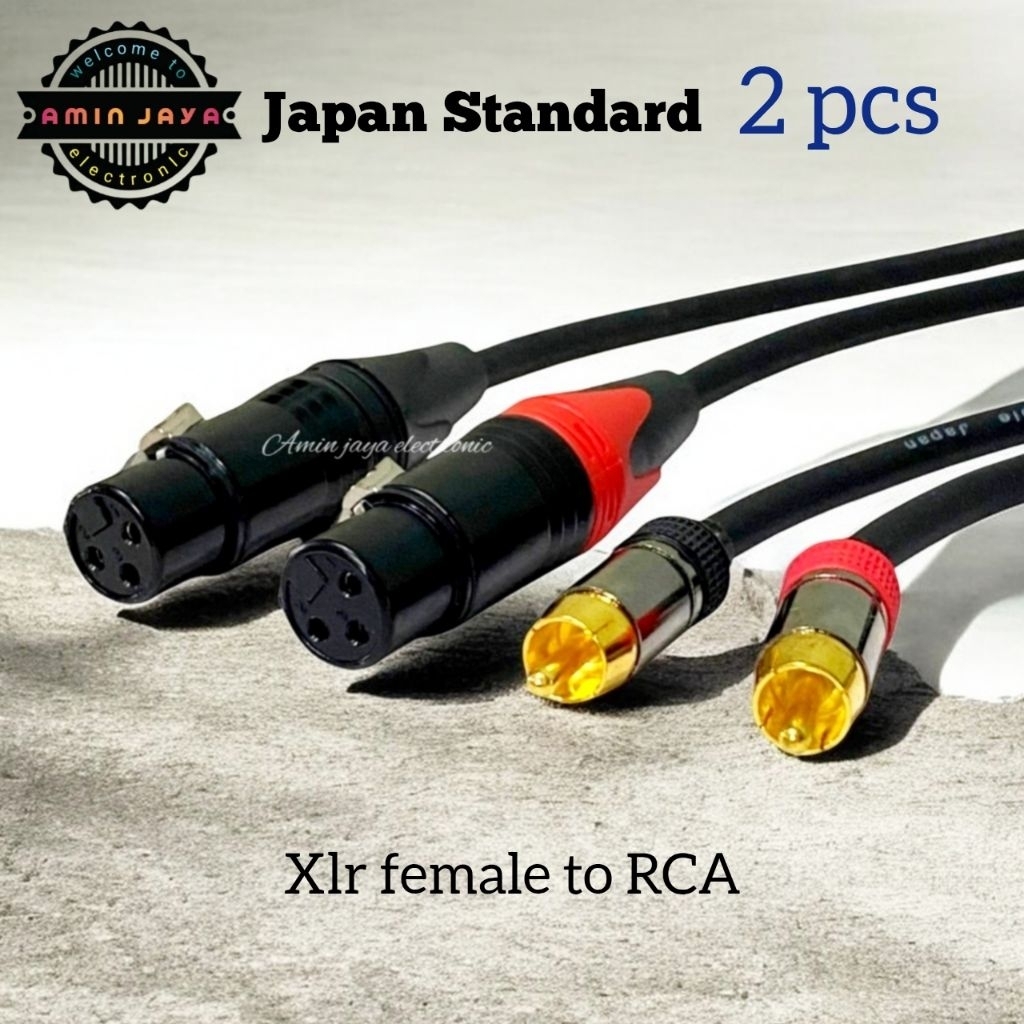 Kabel rca to xlr canon female kabel jack xlr female to rca sepasang berkualitas