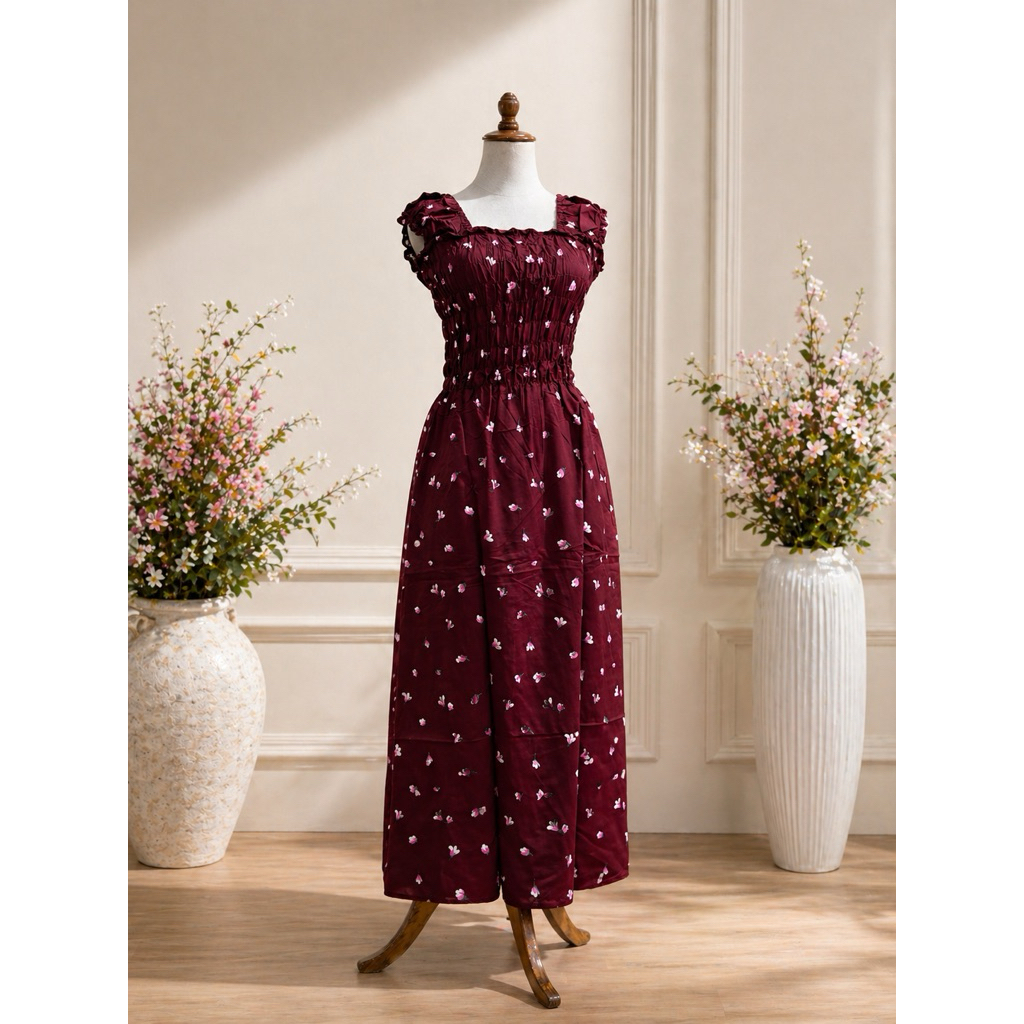 dress kerut panjang khas bali