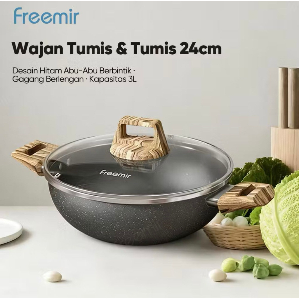 Freemir Wajan Panci Hitam 24cm Anti Lengket