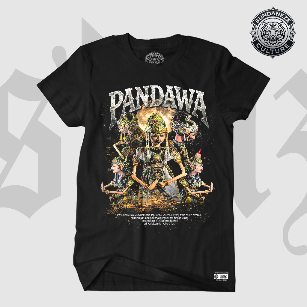 Kaos Wayang Golek PANDAWA 5 | Kaos Budaya Sunda Premium | Baju Distro Pria