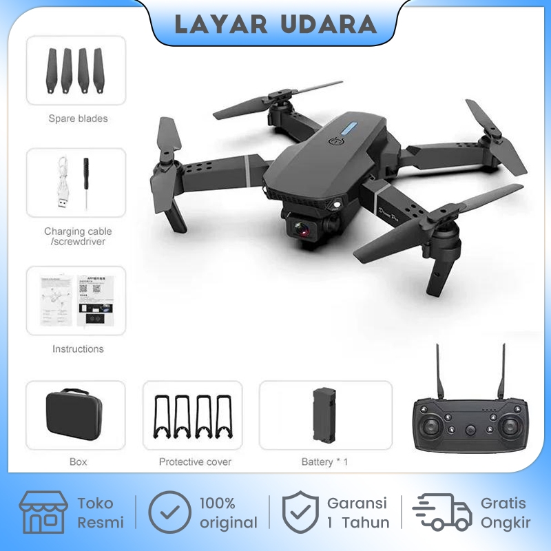 LayarUdara Drone 4K UltraHD camera Foldable Drone Lipat Single Camera