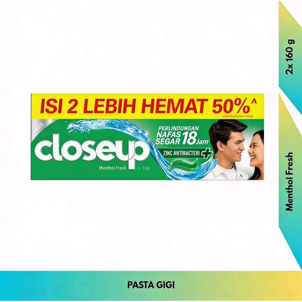 Close up Pasta Gigi 160gr isi 2 Menthol Fresh
