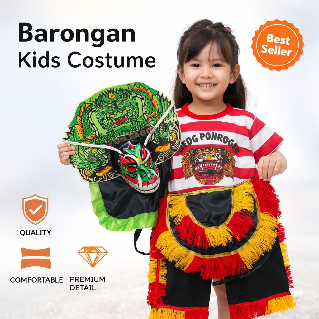 Setelan Anak Barongan Devil Spon Tanggung Kaos Reog Jaranan Jaranan Jaranan Jaranan Celana Jaranan E