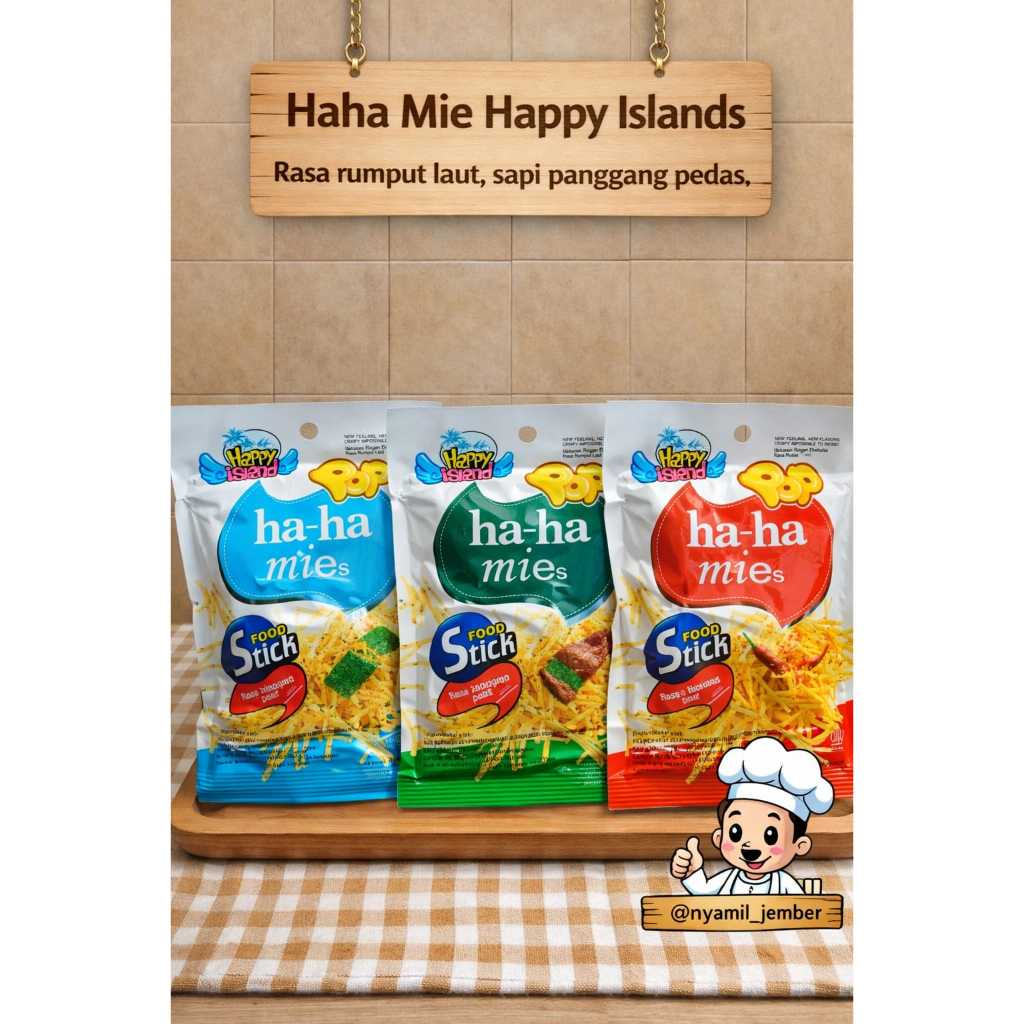 (1 PACK = 10 PCS) Happy Island Ha-ha Mies Food Stick Rasa Rumput Kering
