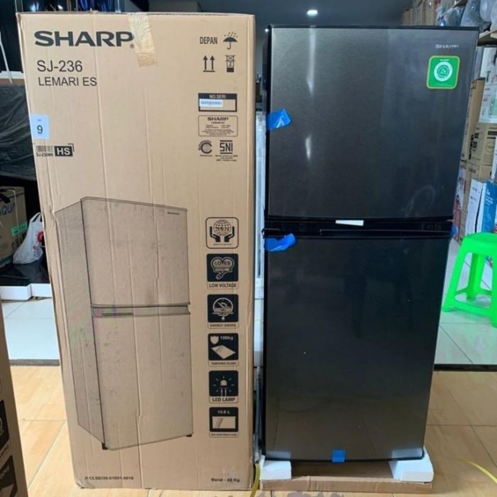 SHARP SJ-236MN-HS KULKAS 2 PINTU SJ236MN SJ236 SILVER SJ-236MNHS SJ236MNHS
