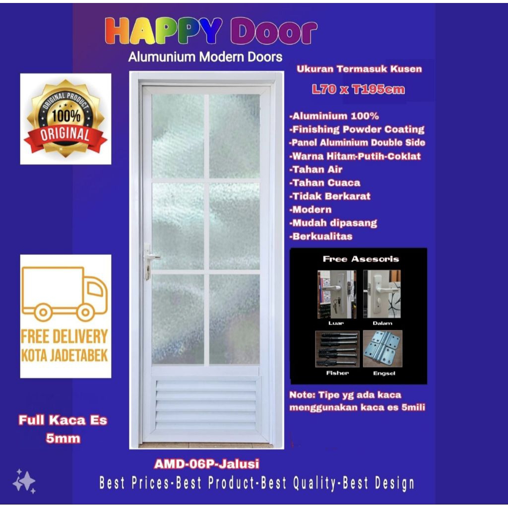 Pintu Aluminium Happy Door AMD Jalusi 06P