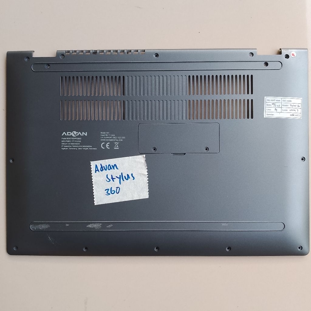 SECOND Casing D Bagian Bawah Bottom Case Motherboard Laptop Advan Stylus 360 i5 Original Replacement