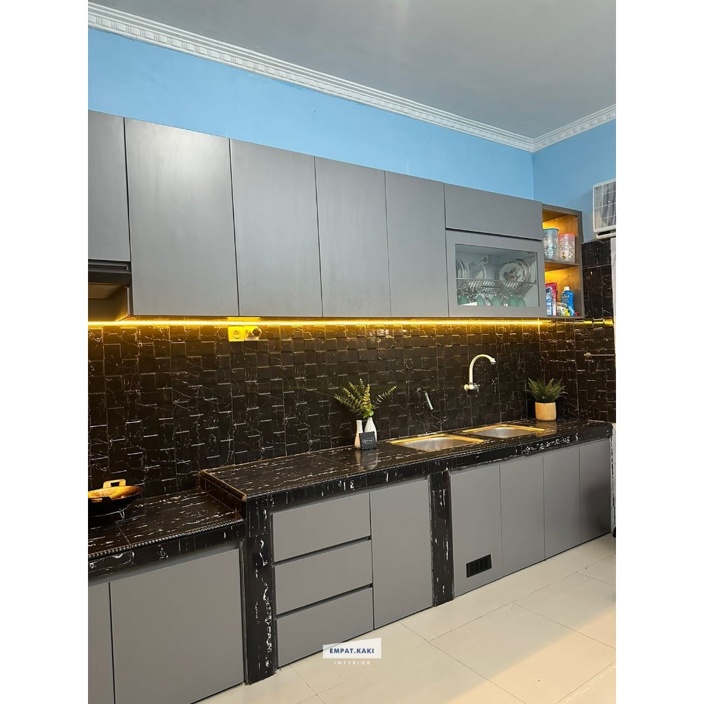 Kitchen Set Custom Plywood HPL Industrial Modern Style