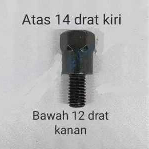 1 Pcs Peninggi Spion Drat 1214 Bawah Drat 12 Ulir Kanan Atas Drat 14 Ulir Kiri