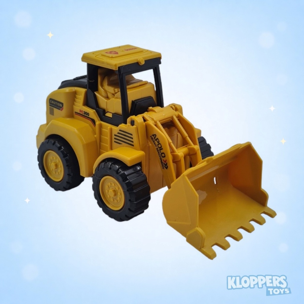 Apolo Heavy Machinery Press & Go Wheel Loader - Mainan Truk Alat Berat - Mini Diecast
