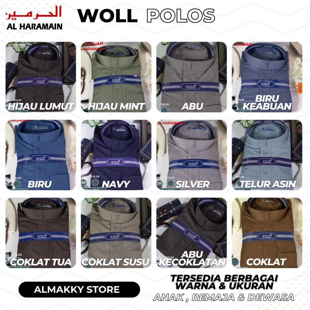 JUBAH AL HARAMAIN VIET WOLL POLOS REGULER - Gamis Pria WOL Premium Alharamain