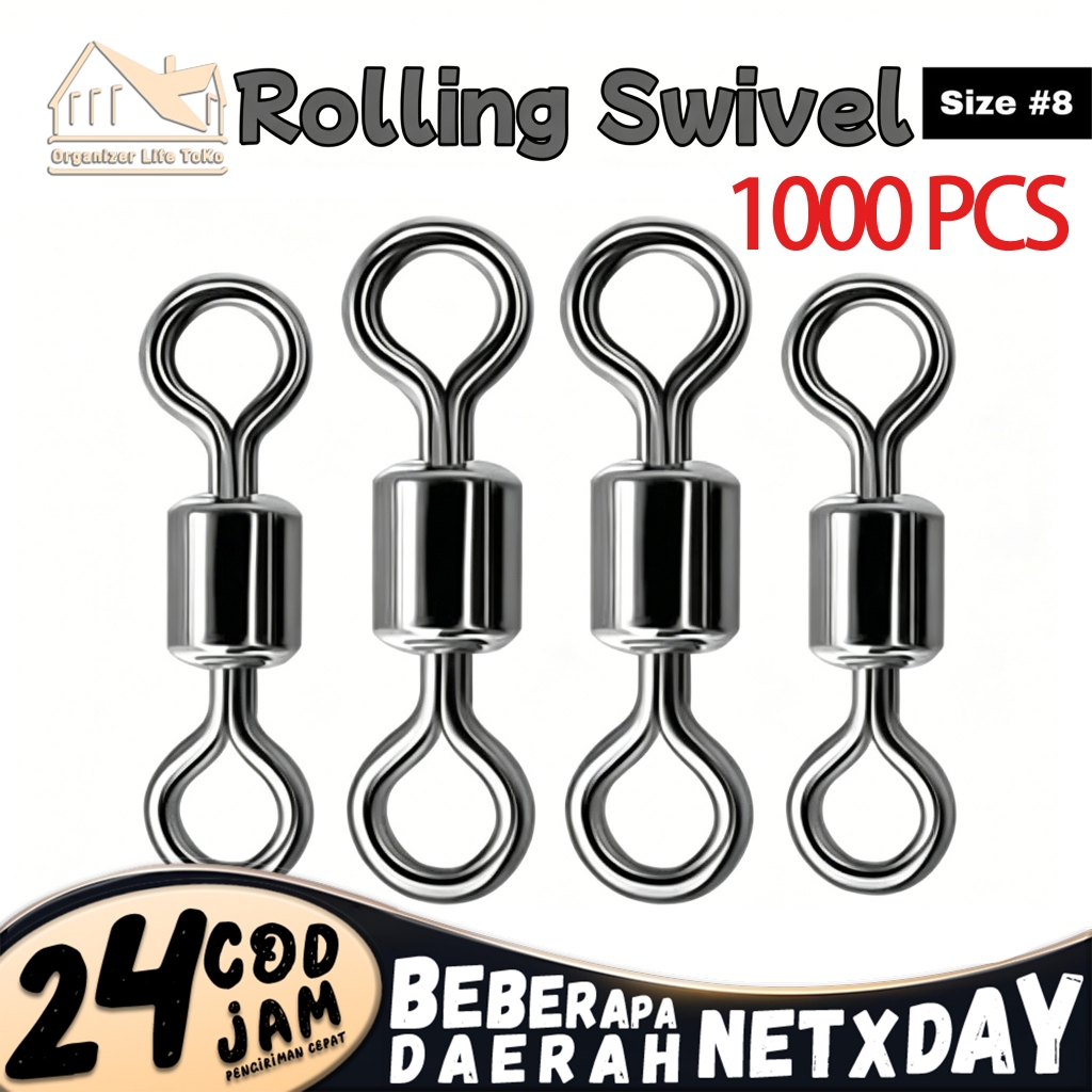 Kili Kili Pancing Rolling Swivel 304 1000 Pcs