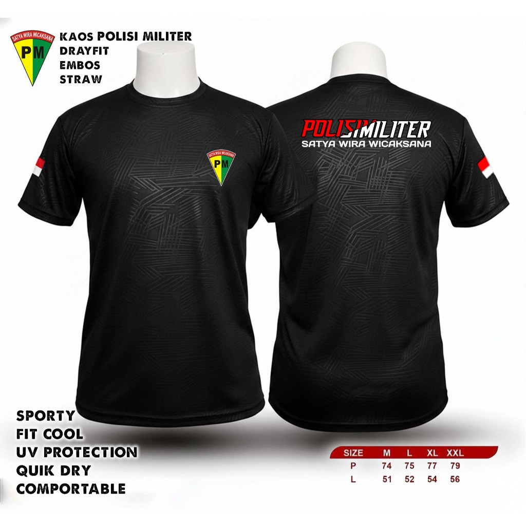 Kaos POLISI MILITER BAHAN Dryfit Embos Nyaman Dipakai