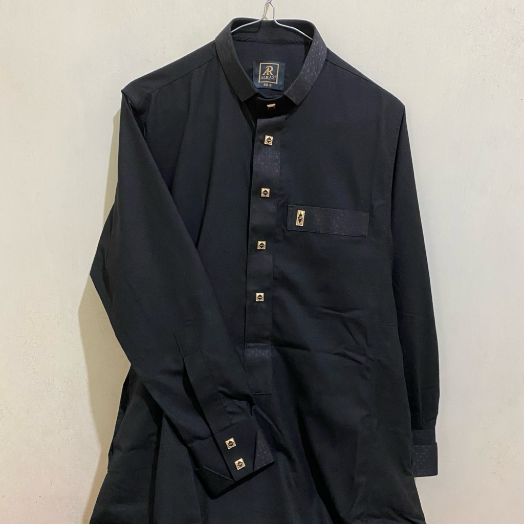 Preloved Jubah ALRAZ Asyraf 813 Black Ukuran 50 S Thobe Gamis Pria Hitam Polos Al Raz Second Bekas J