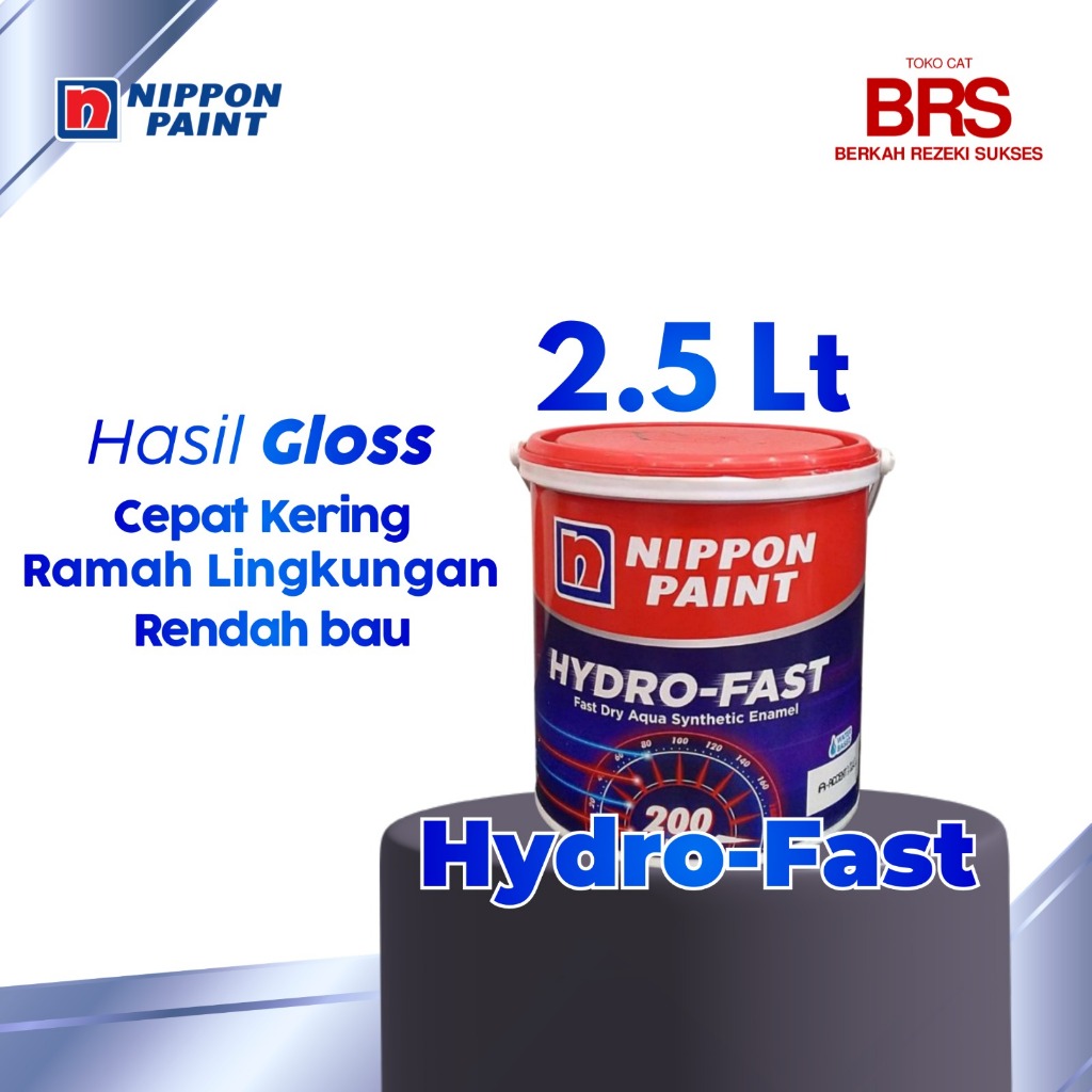 NIPPON Hydro Fast Cat Serbaguna Water Base Kilap Warna Putih 2,5L (-) - Cat Serbaguna Base Air Warna