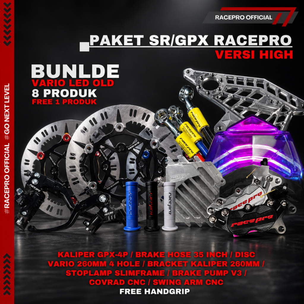 Bundling Paket Upgrade Pengereman Vario 125/150 Paket Pengereman Racepro V3 Disc Piringan Cakram Sel