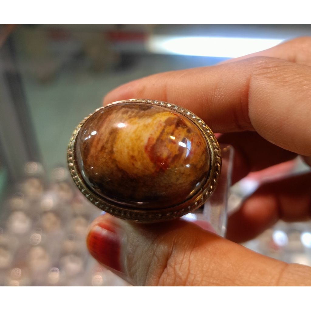 Cincin Bati fosil kelor /merah (natural)