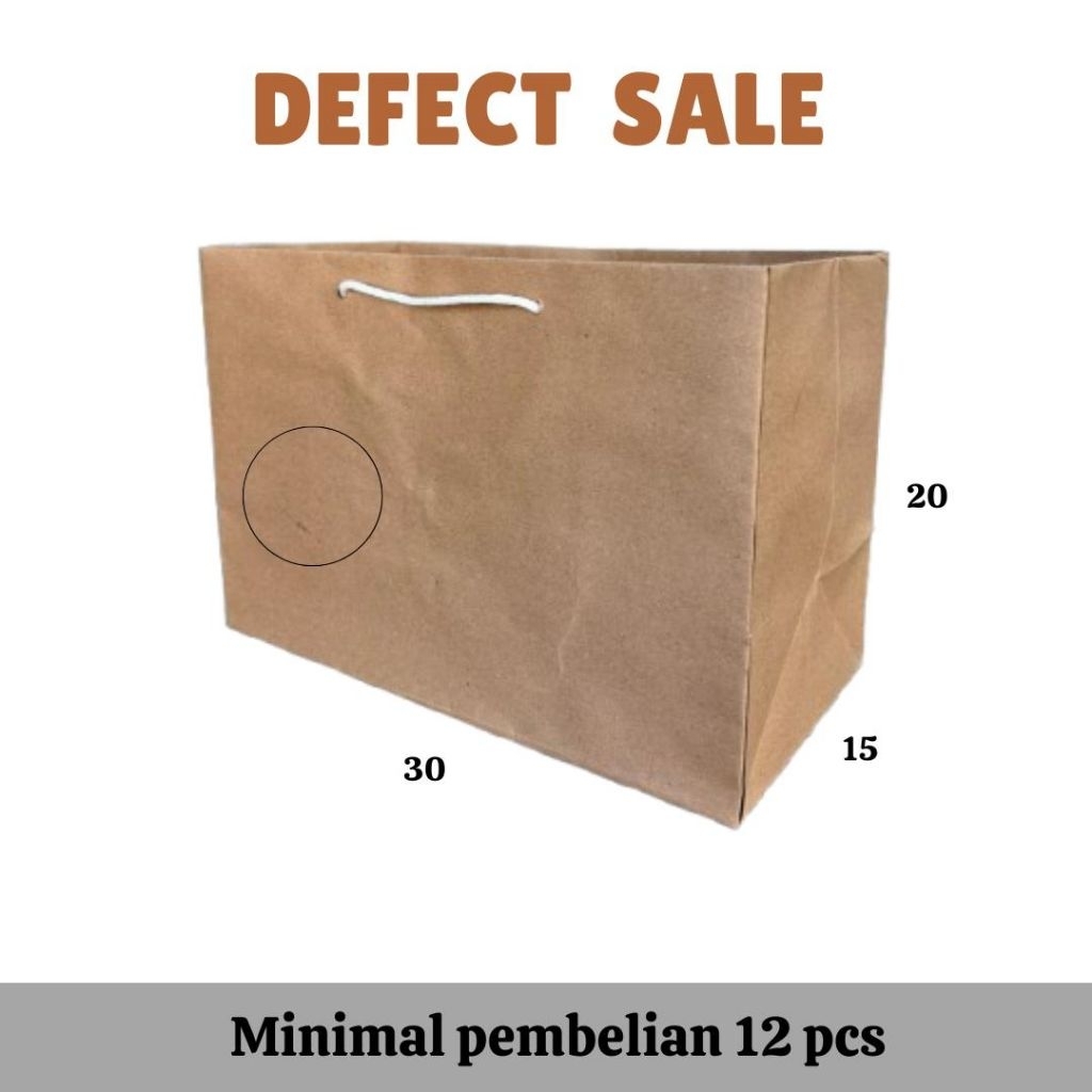 Paperbag BS (Brownies Sedang Tinggi 20), tas kertas untuk brownies, bolu, P30 L15 T20