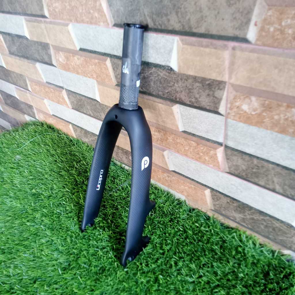 FORK CARBON SELI FORK 16 INCHI 349 RIM BRAKE DAN DISC BRAKE FORK CARBON 16 INCHI FORK SELI