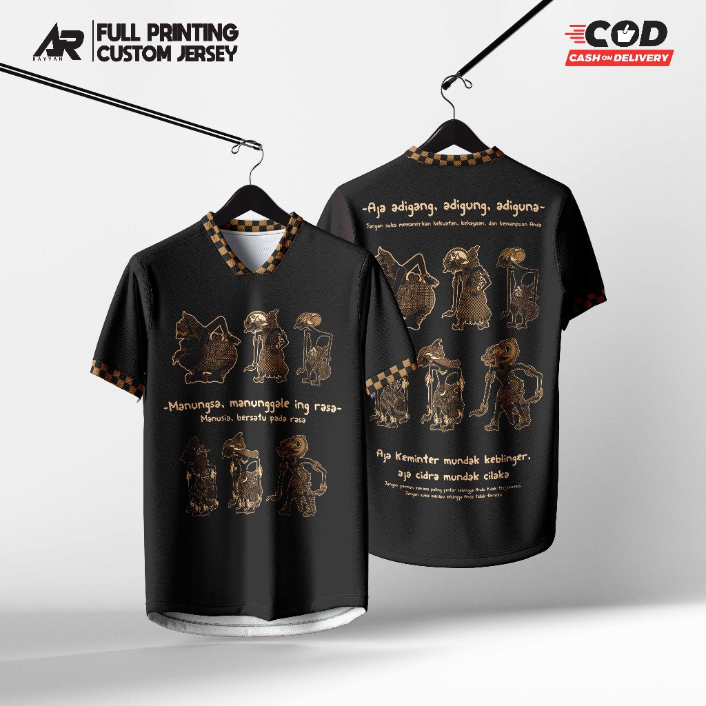 Jersey Kaos Kata Kata Jawa Wayang Semar Full Printing