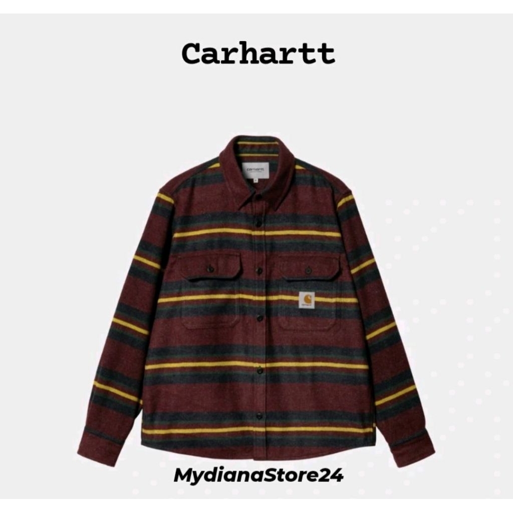 CARHARTT - CARHARTT WIP OREGON SHIRT JAC - STARCO STRIPE BRDEAUX