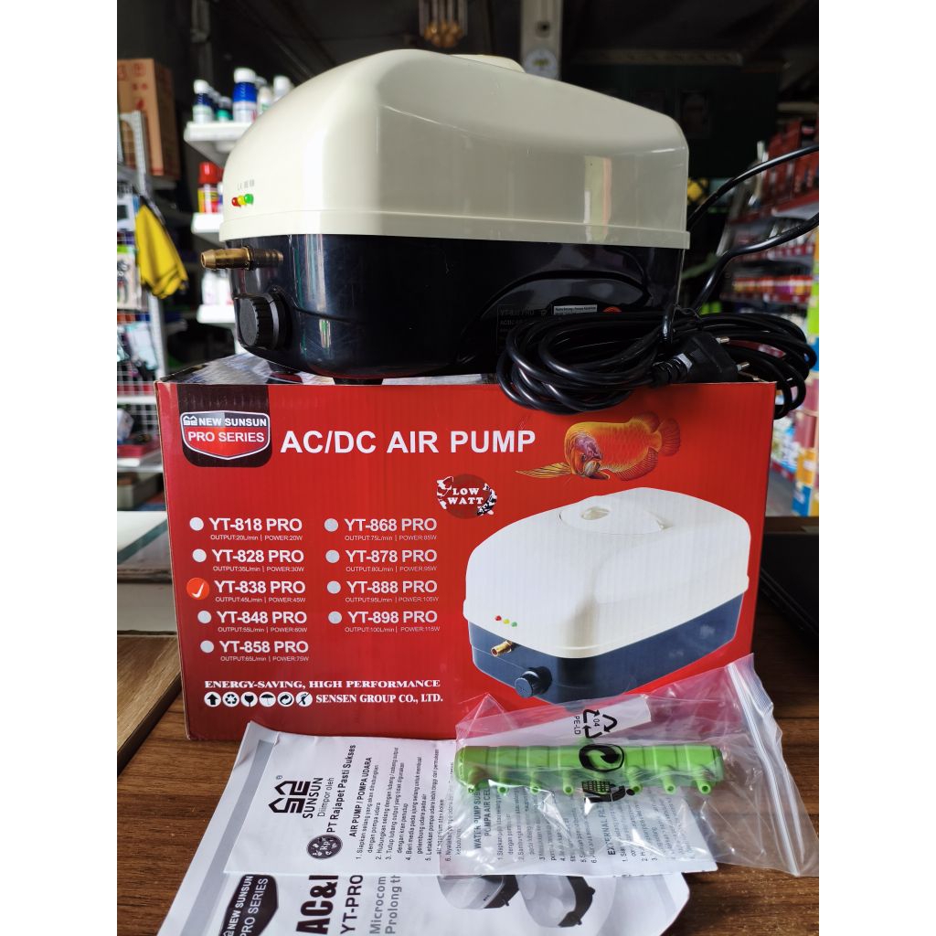 SUNSUN YT-838 PRO AIR PUMP ACDC AERATOR AC/DC YT 838 PRO
