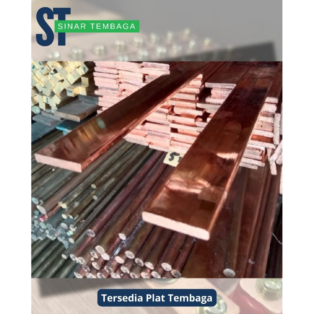 Plat Tembaga Busbar 10 mm x 50 mm x 4 meter - tembaga murni