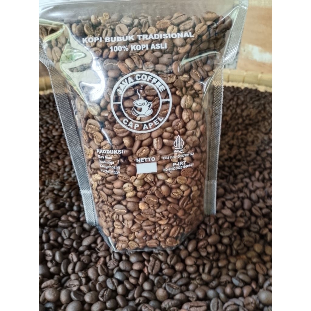 Biji kopi Robusta sangrai(Roasting)kemasan 500g(1/2kg) dan 1000g(1kg)