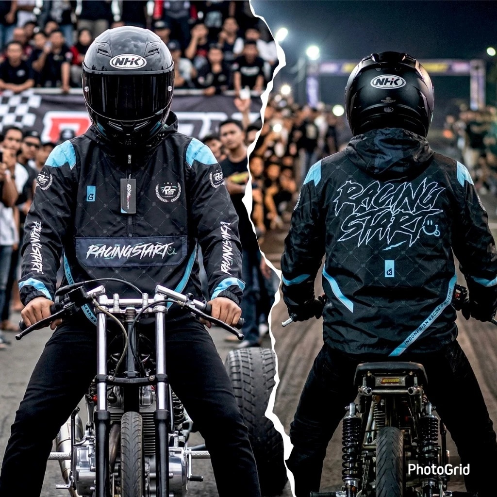 Jaket Racing Start New Jaket Cougle Digital Printing Waterproof Unisex Bahan Parasut