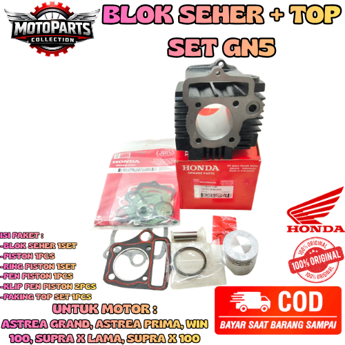 BLOK SEHER + TOP SET KODE-GN5 HONDA ASTREA GRAND/PRIMA,WIN 100,SUPRA X LAMA,SUPRA X 100 ORI 100% .