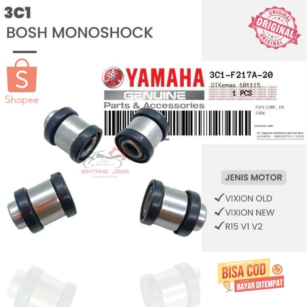 100% original 3C1 BOSH MONOSHOCK YAMAHA VIXION OLD, VIXION NEW, R15 V1 V2/ LENGAN AYUN/ BOS MONOSOK/