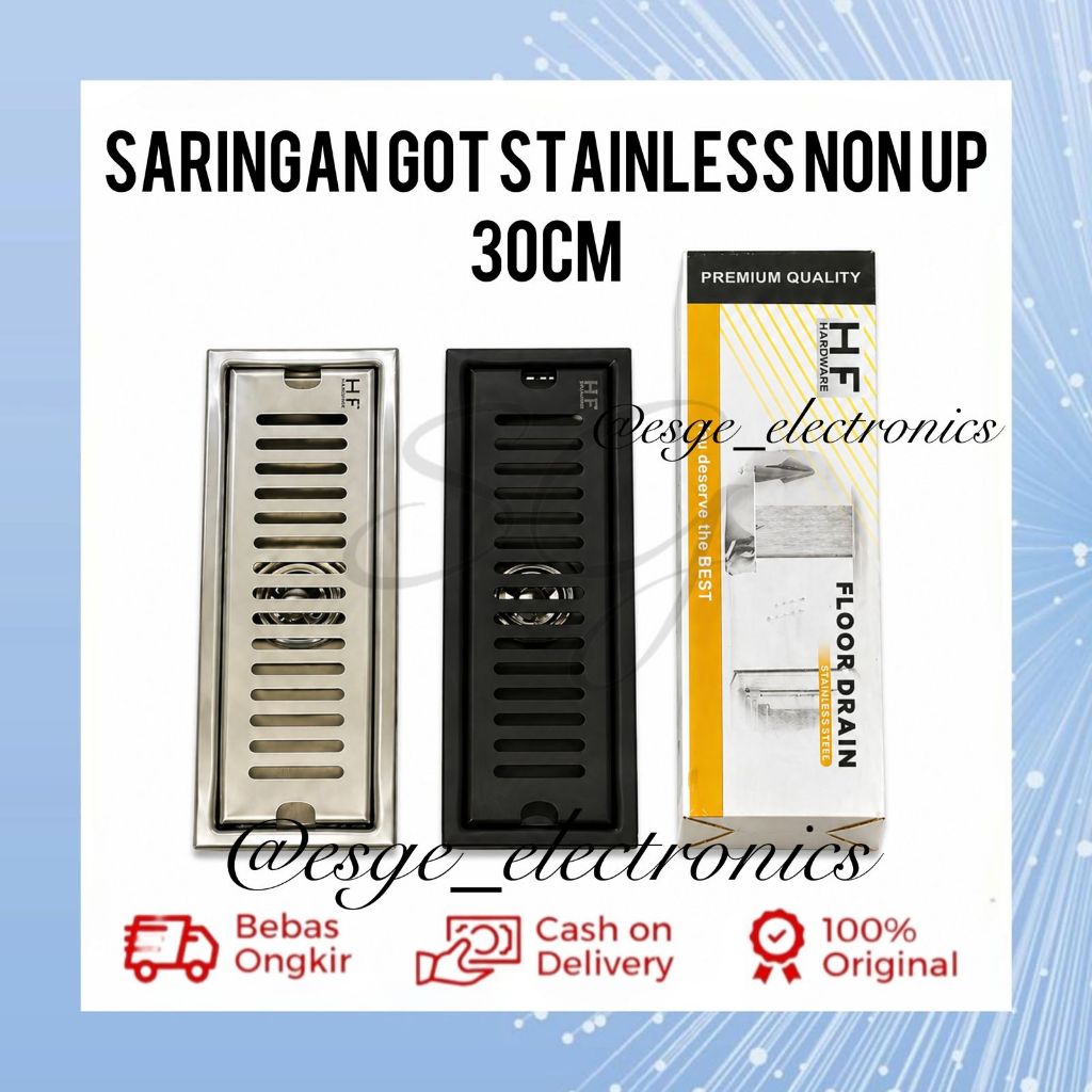 ORIGINAL SARINGAN GOT KAMAR MANDI STAINLESS STEEL ANTI KARAT HF SANITARY 30CM FLOOR DRAIN STAINLESS
