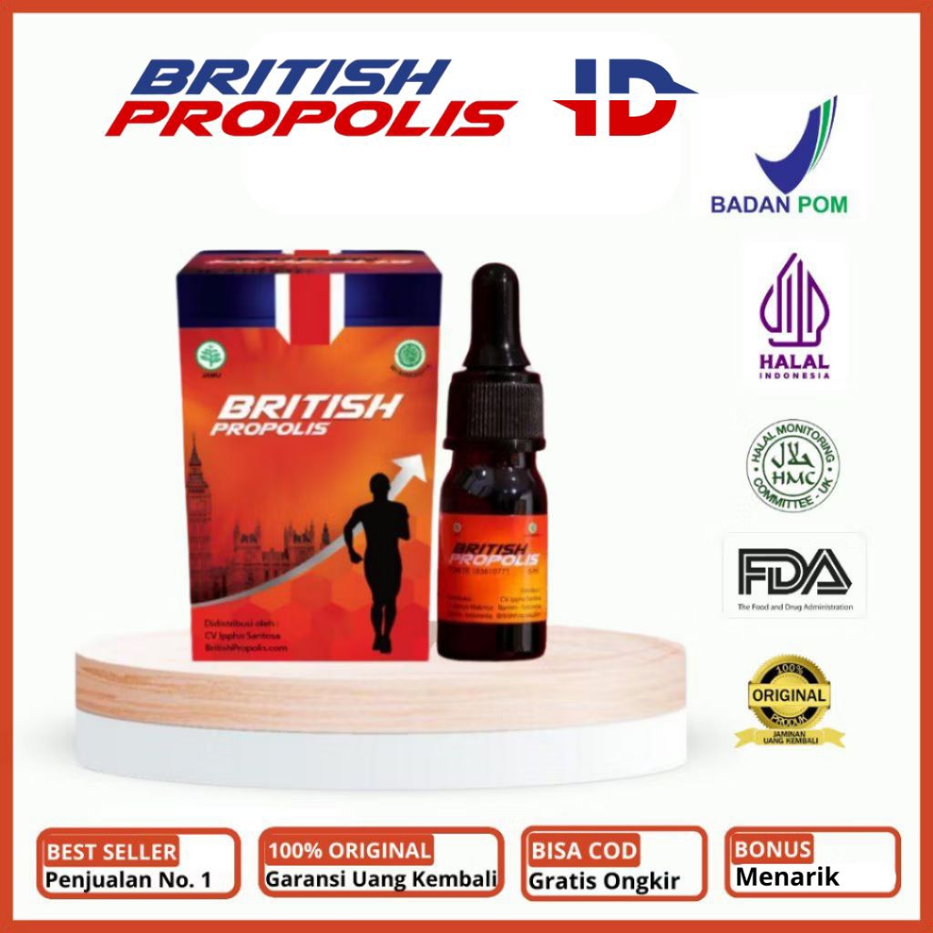 British Propolis Original 100% Mengobati kolesterol, Asam urat, Lambung, Amandelan Manfaat lainya.