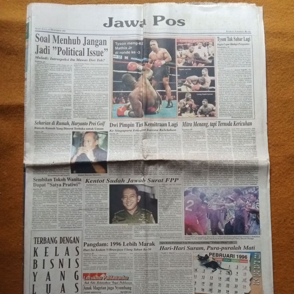 Koran Jawa pos jadul, 18 Desember 1995