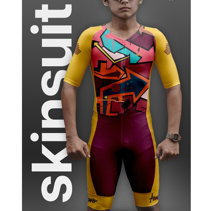 Skinsuit Power Apparel Jersey Sport Sepatu Roda Nyaman & Fleksibel