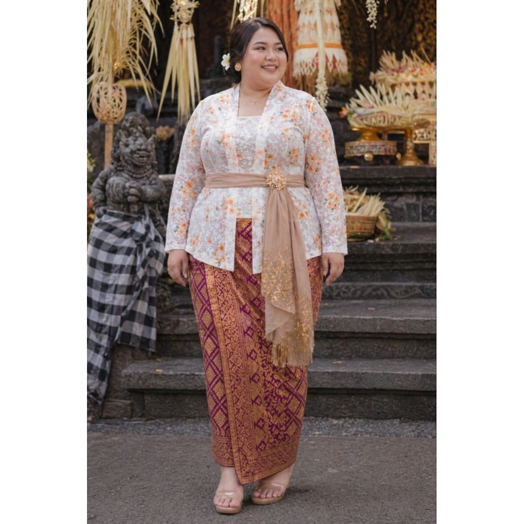 Kebaya Jadi Jumbo Bahan Katun Bunga Lengan Panjang/Kebaya Jumbo/Kebaya Katun Bunga