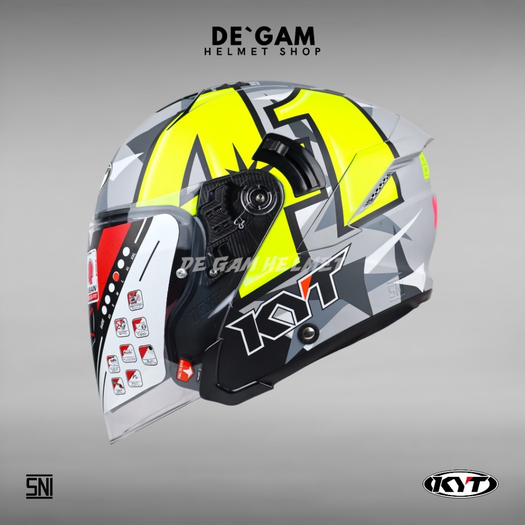 KYT NFJ Motif - Aleix Espargaro 2019 Matt Grey - Double Visor - Helm Half Face