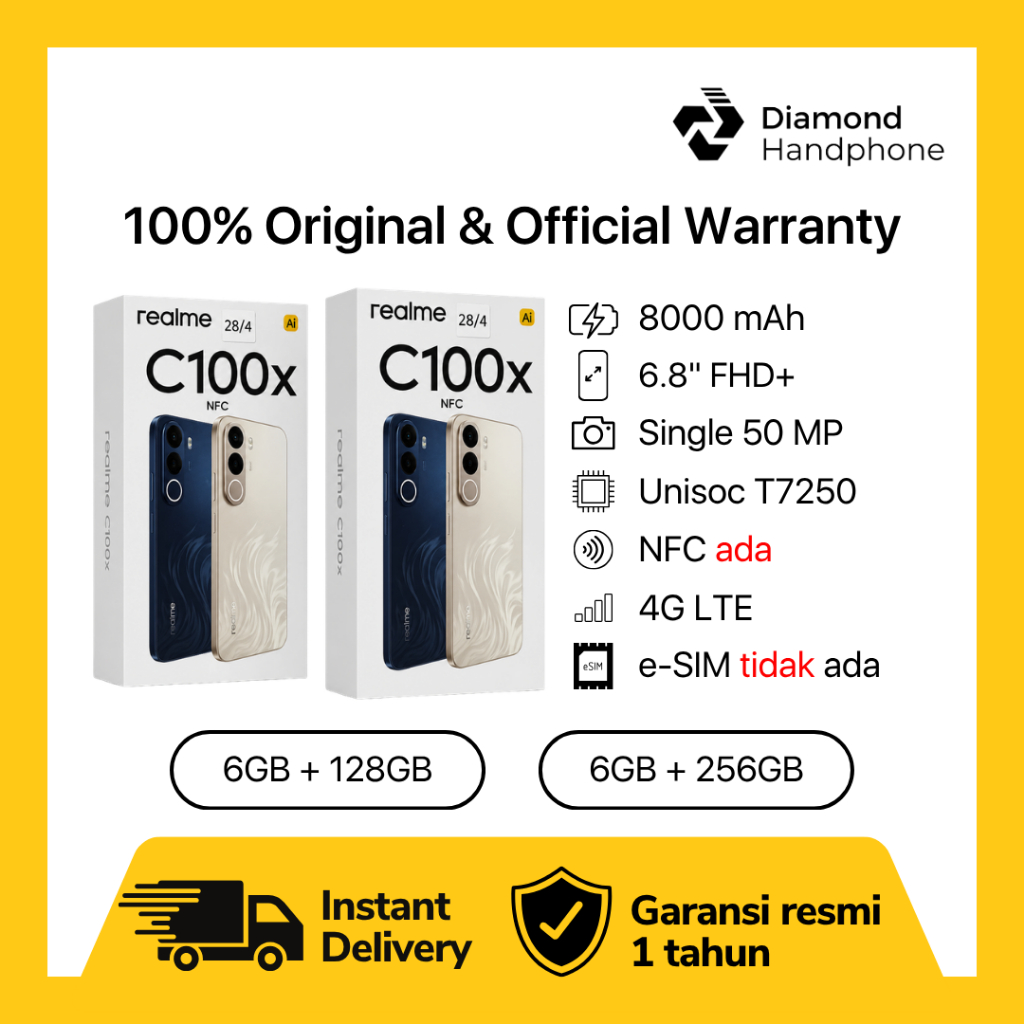 Realme C100x 6/128 6/256 6/128GB 6/256GB 6GB 128GB 256GB Garansi Resmi