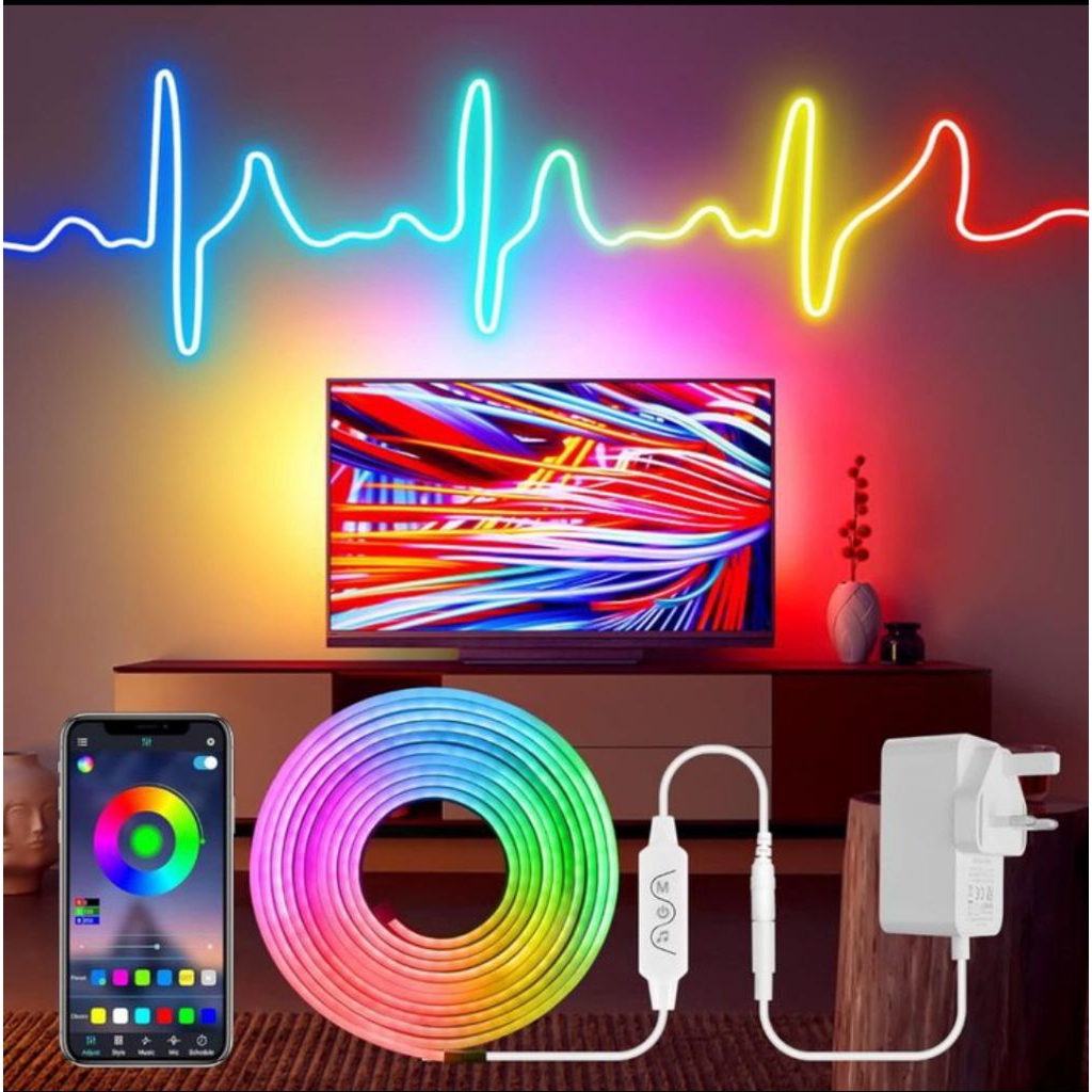 LAMPU LED STRIP NEON FLEX RUNNING REMOTE 5M